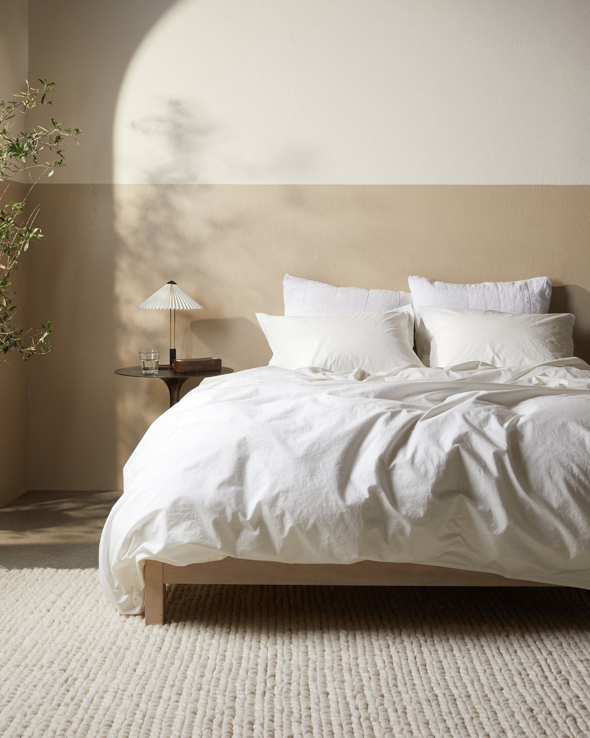 Percale Duvet Cover Set - Cream K/CK