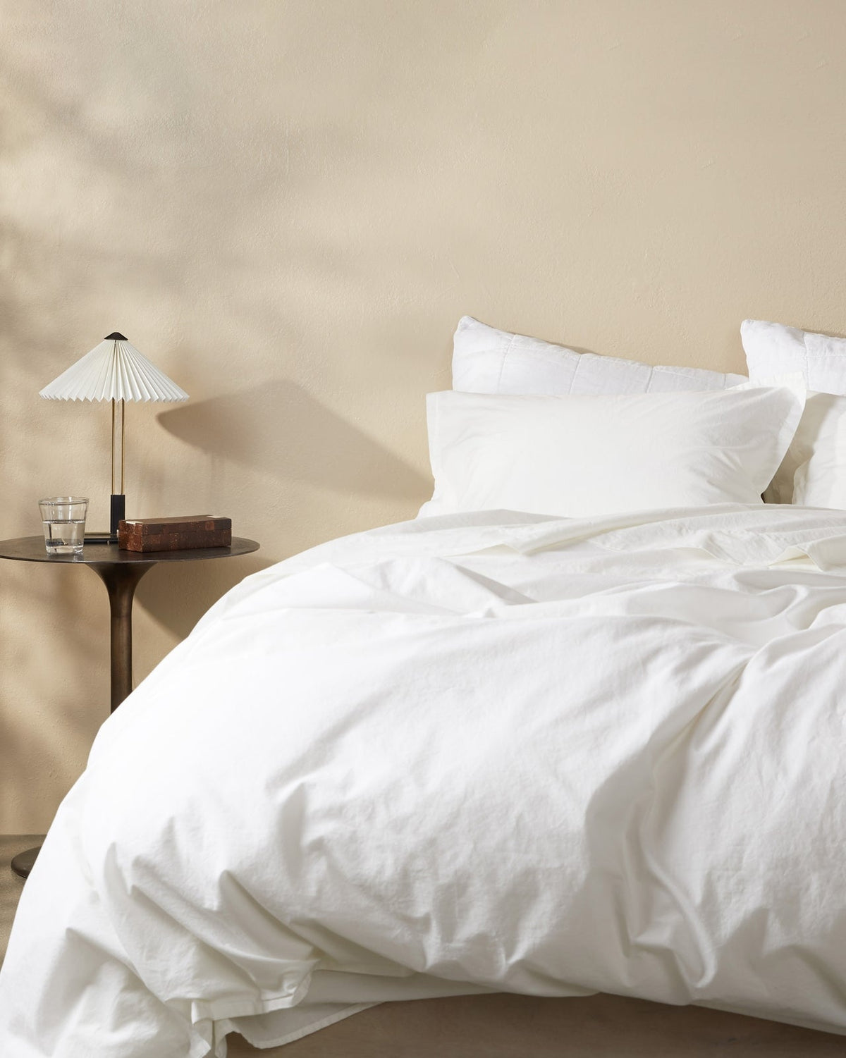 Percale Duvet Cover Set - Cream K/CK