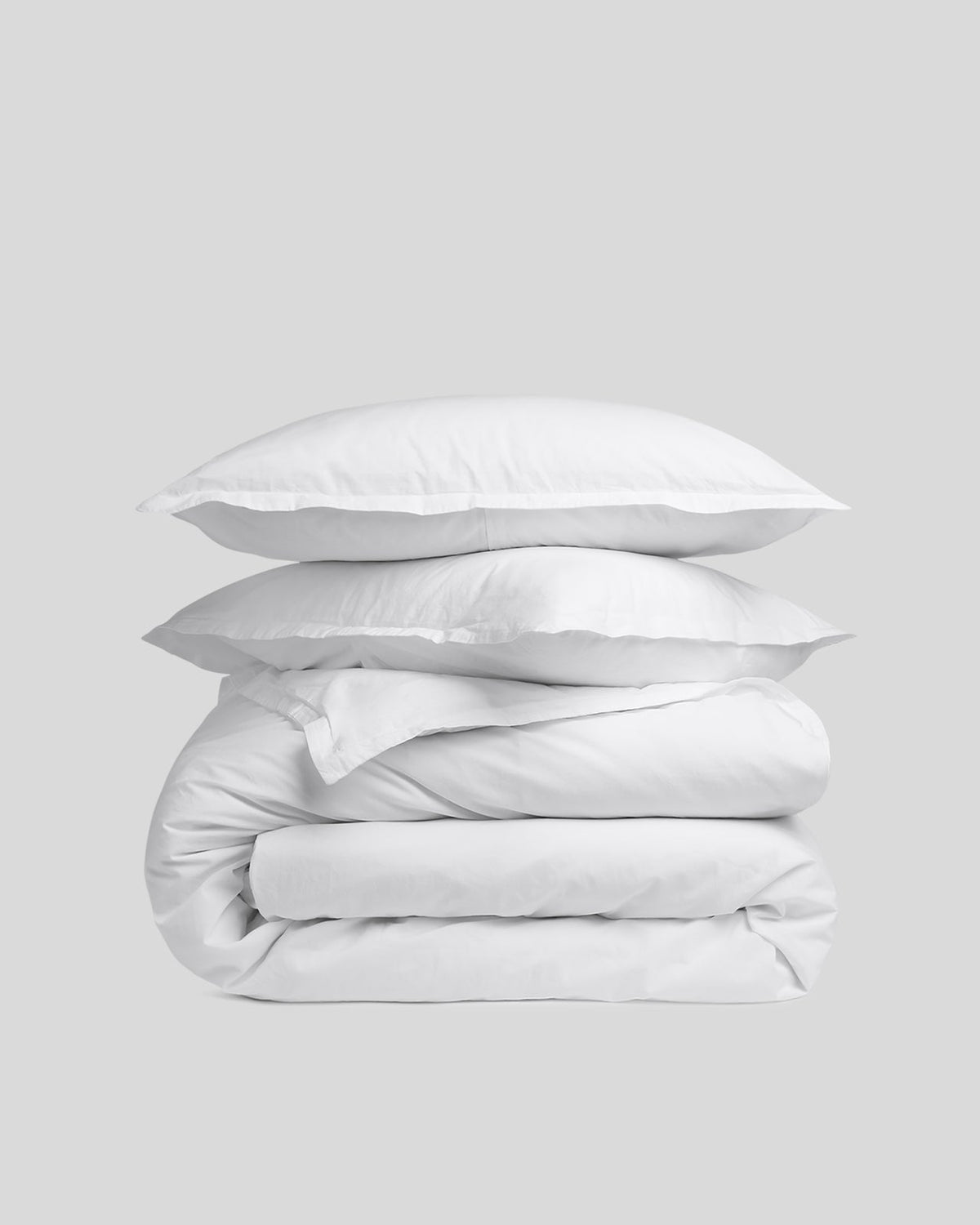 Percale Duvet Cover Set - White K/CK