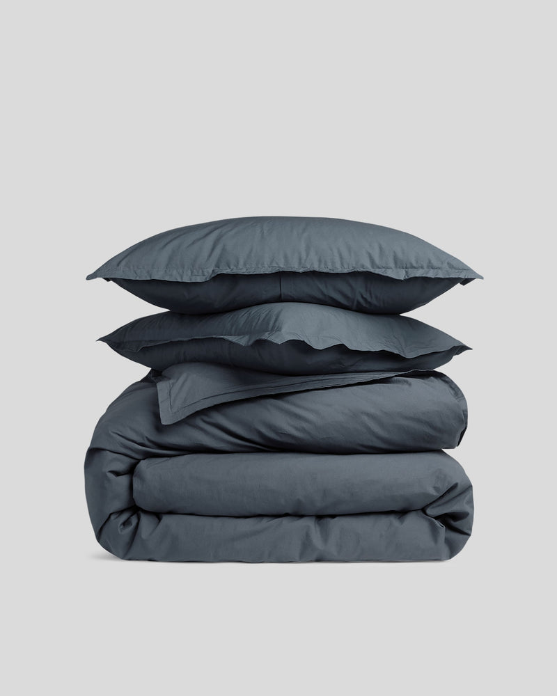 Percale Duvet Cover Set - Dusk K/CK