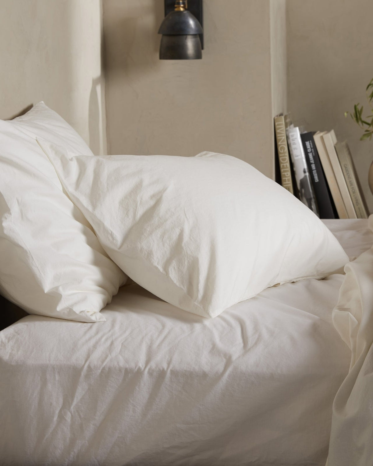 Percale Fitted Sheet (Cream)
