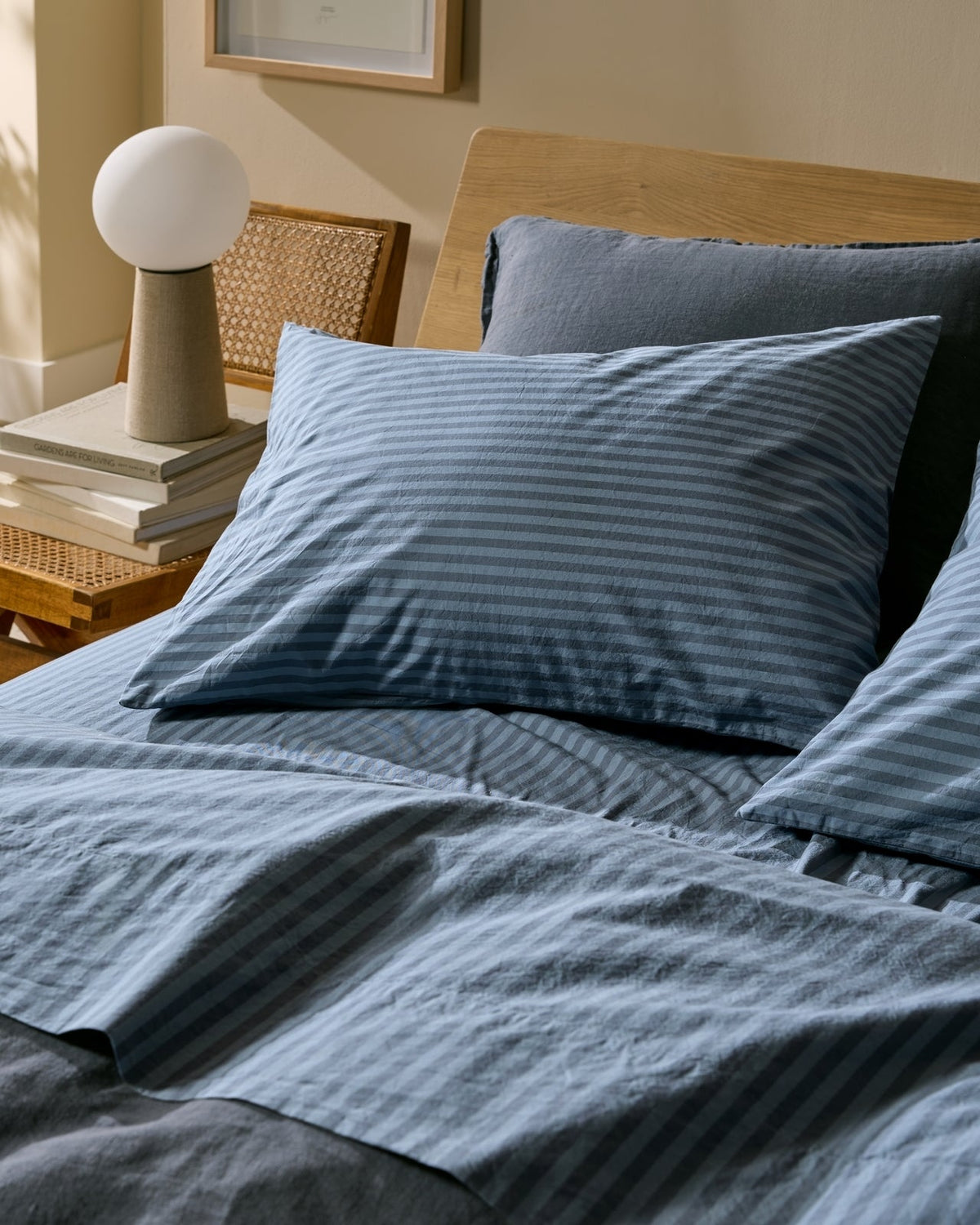 Percale Fitted Sheet (Dusk Stripe)