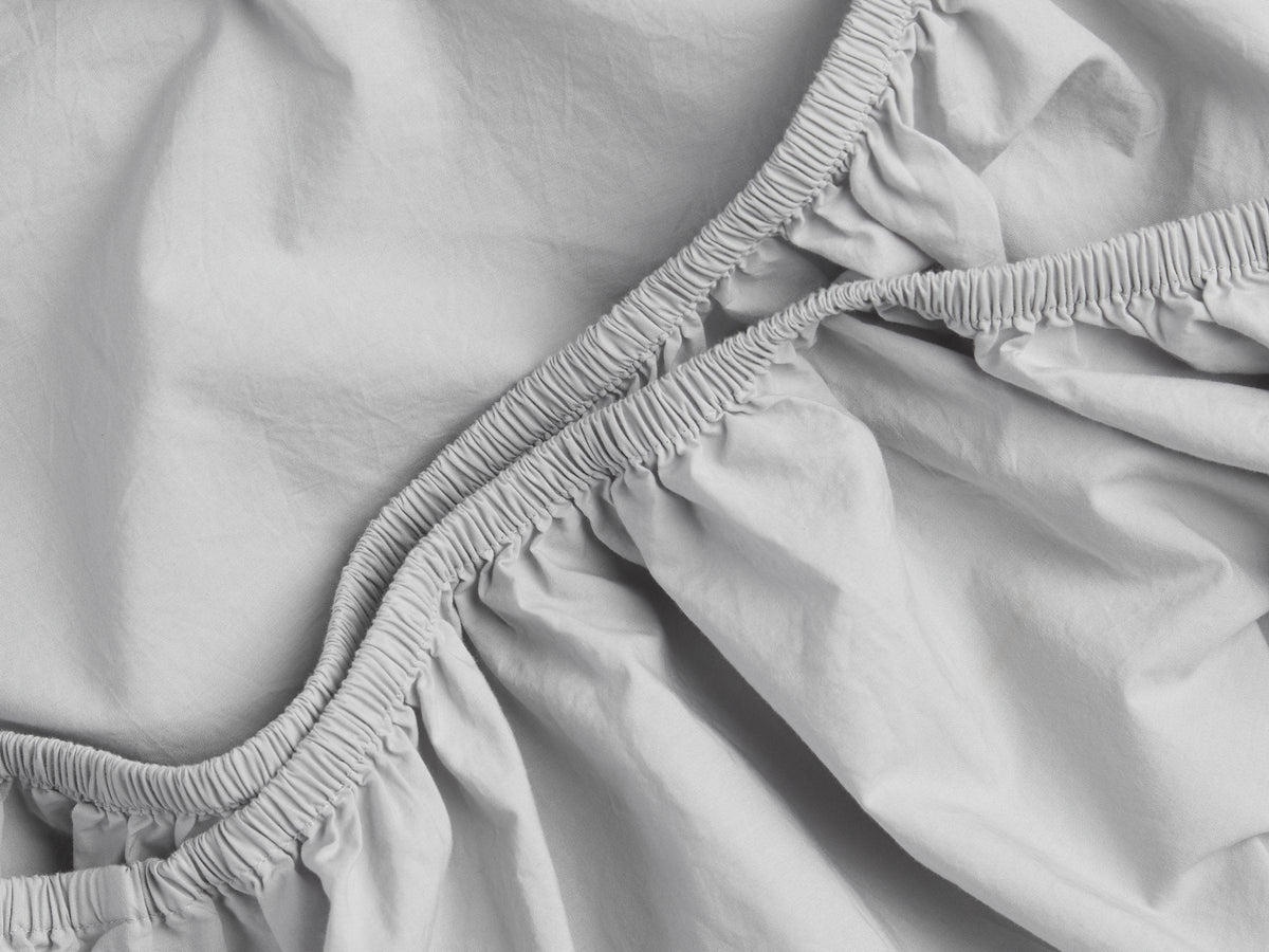 Percale Fitted Sheet - FINAL SALE (Light Grey)
