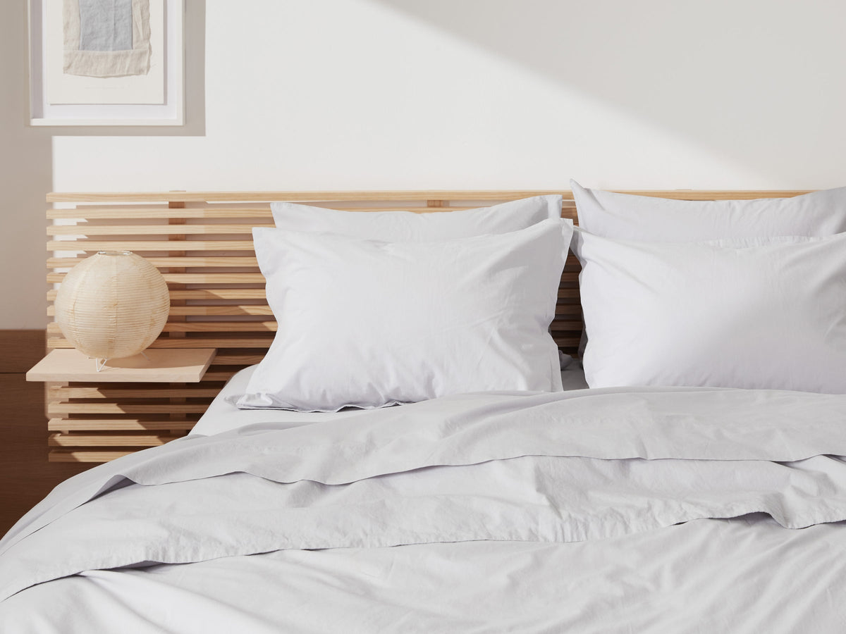 Percale Pillowcase Set - FINAL SALE (Light Grey)