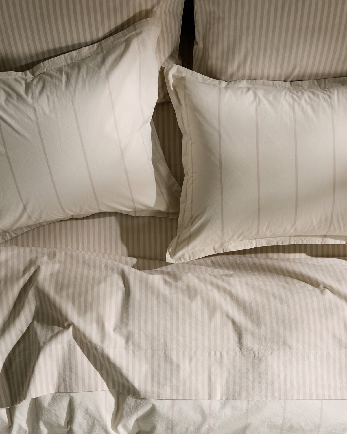 Percale Sham Set (Bone Stripe)