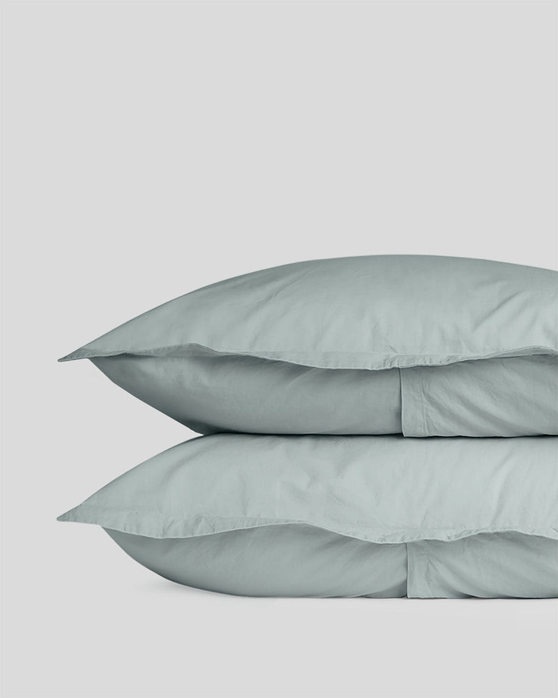 Percale Sham Set - FINAL SALE (Spa)
