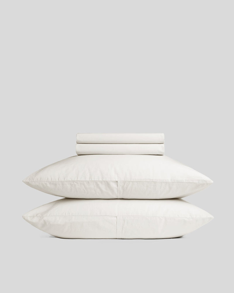 Percale Sheet Set - Cream F/Q