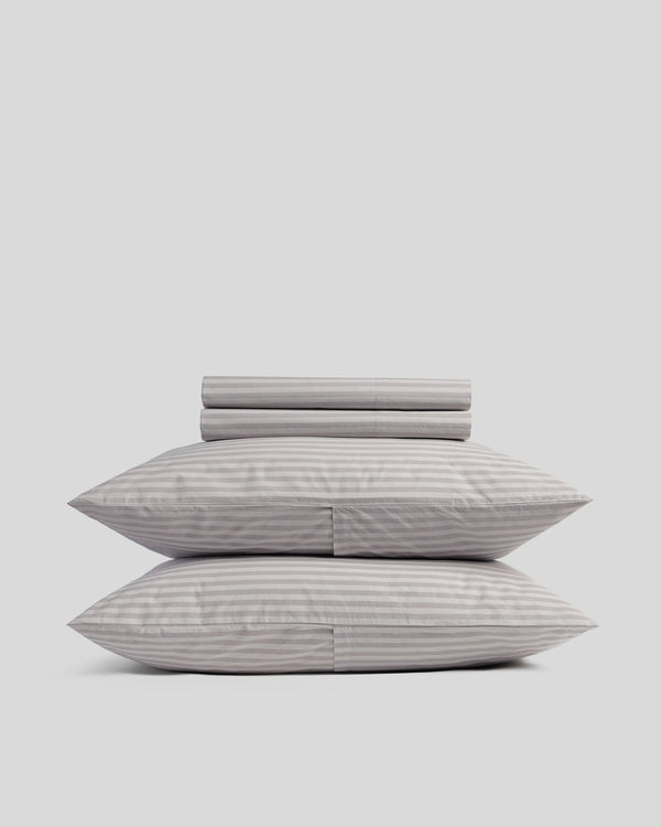 Percale Sheet Set - Pebble Stripe F/Q