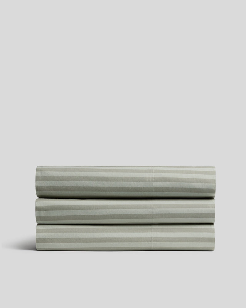 Percale Top Sheet (Moss Stripe)