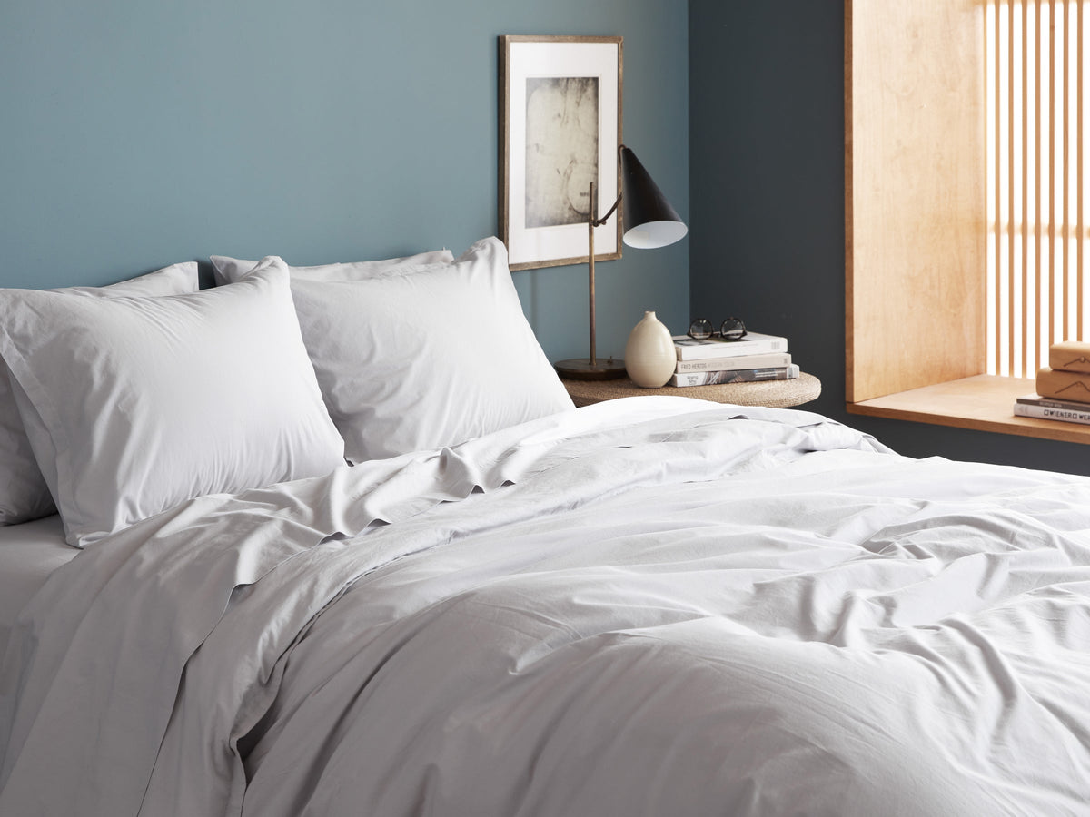 Percale Top Sheet - FINAL SALE (Light Grey)