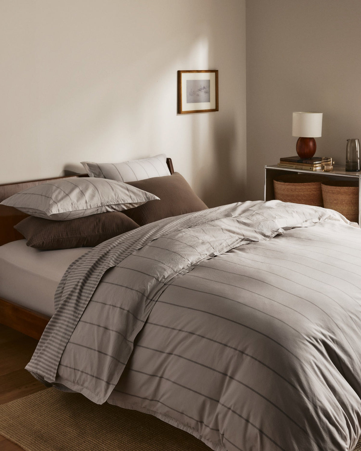 Percale Duvet Cover (Pebble Stripe)