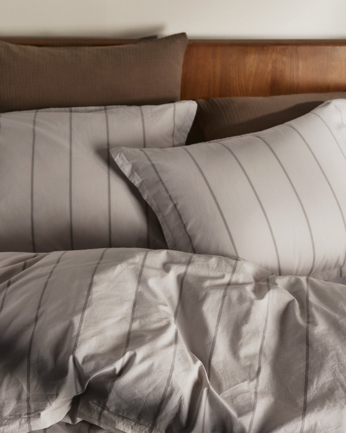 Percale Duvet Cover Set - Pebble Stripe TW/XL