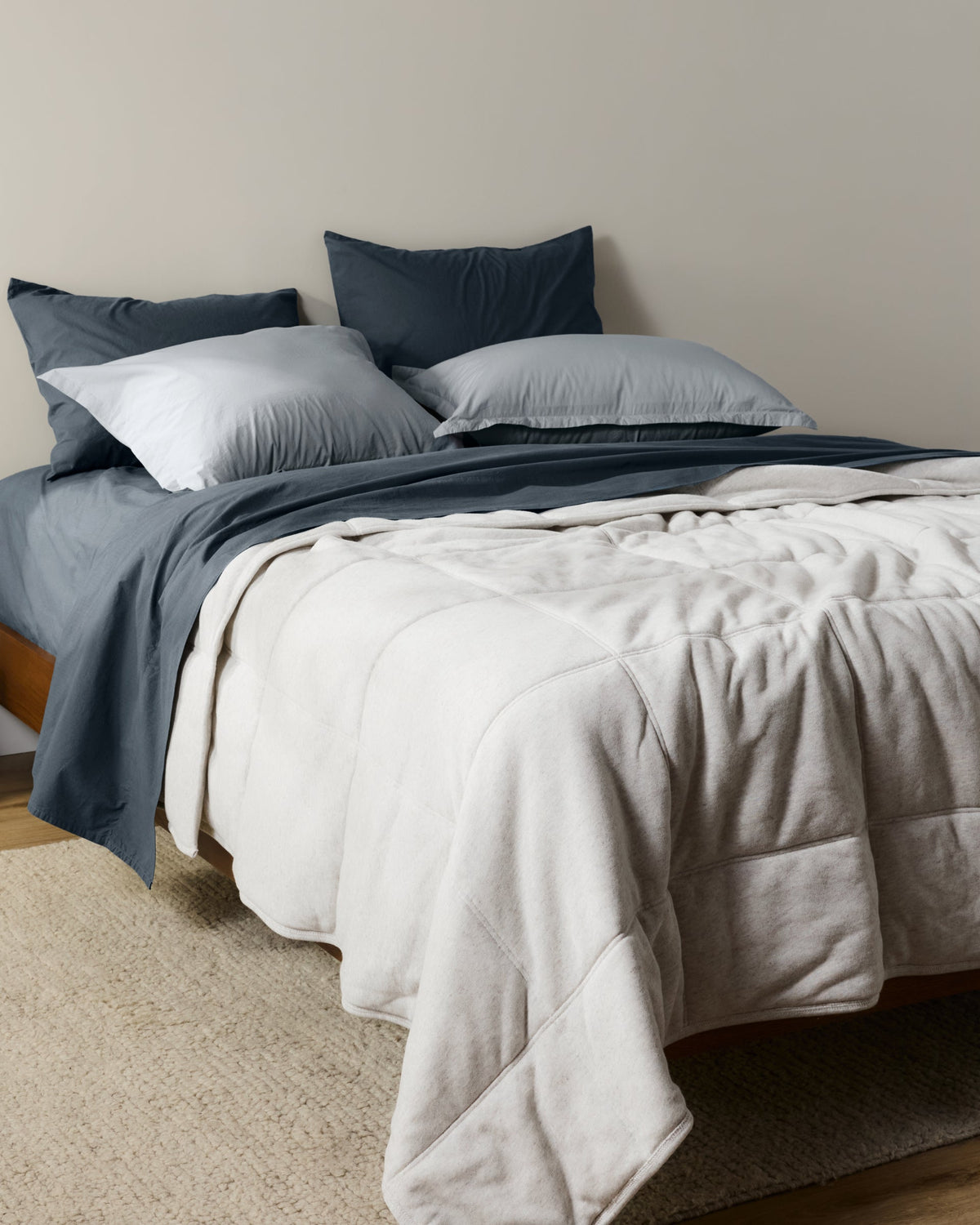Linen Tencel Jersey Quilt (Heathered Oatmeal)