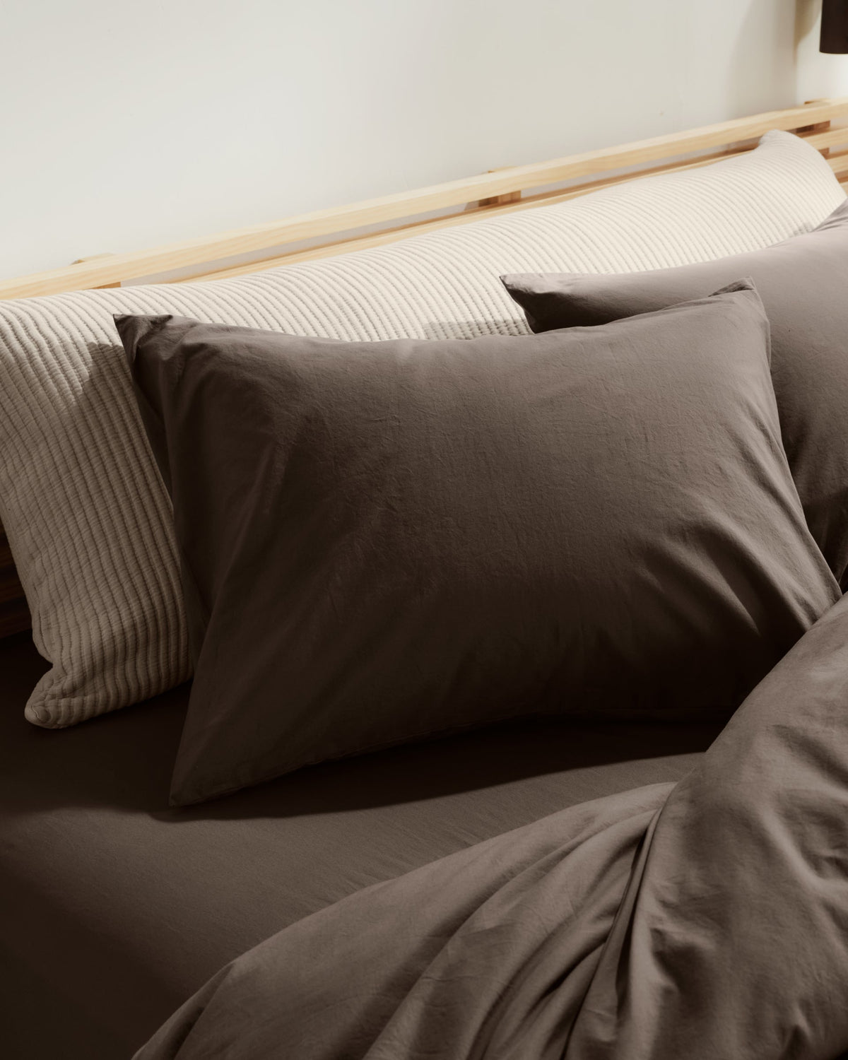 Percale Pillowcase Set (Warm Grey)