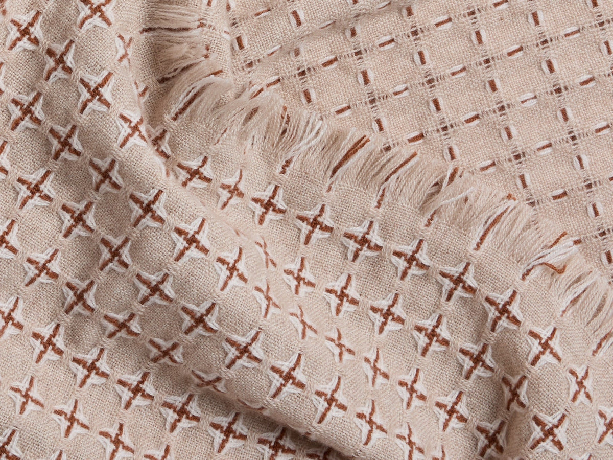 Stargaze Wool Throw - FINAL SALE (Natural and Tobacco)