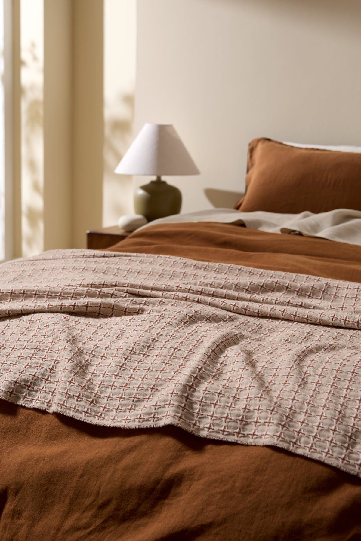 Stargaze Wool Throw - FINAL SALE (Natural and Tobacco)