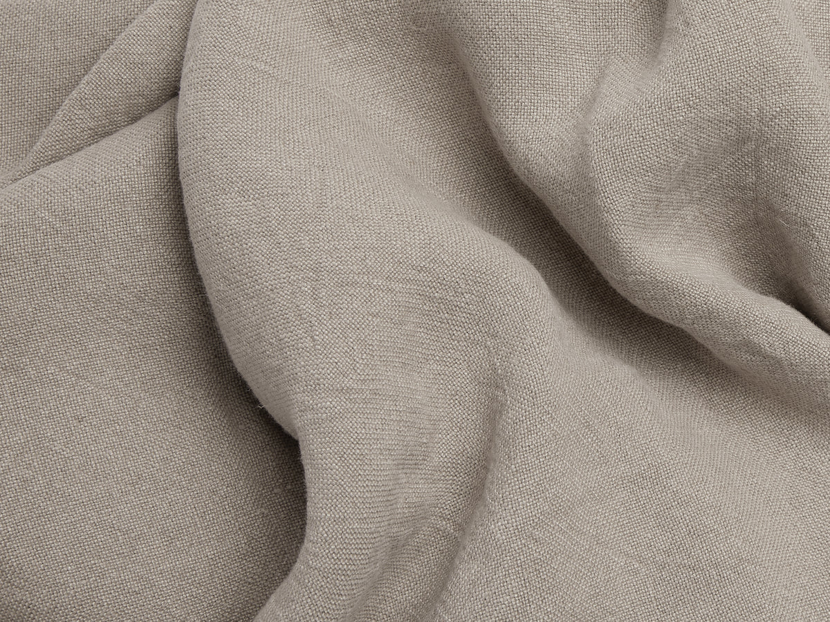 Vintage Linen Bed Blanket (Natural)